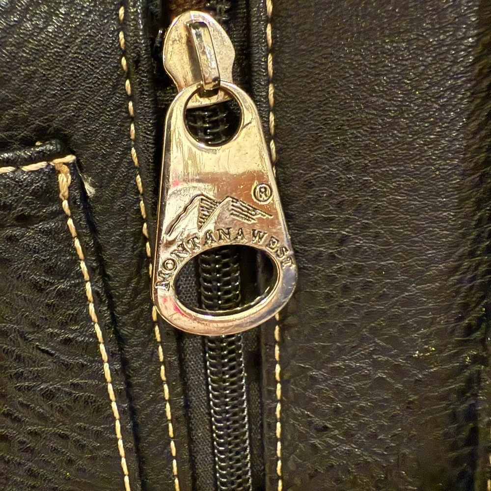 MONTANA WEST Large black Sugar Skull Collection purse. NWOT - Picture 9 of 10